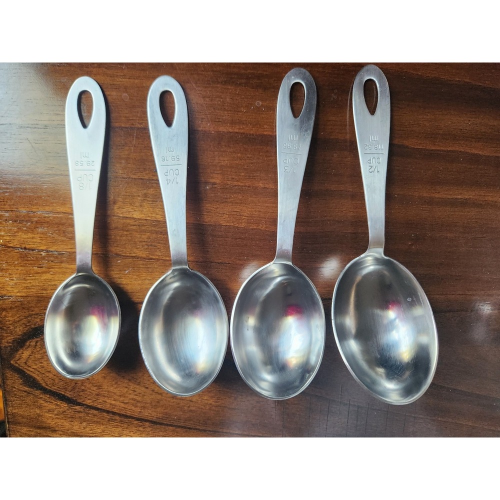 Lindy's Stainless Steel Measuring Scoop Set  4PC HEAVY DUTY Baking Cups Spoons
